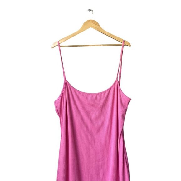 NWT Fashion Nova Midi Bodycon Size 3X Bella Ribbed Summer Barbie Pink Dress - Picture 4 of 11